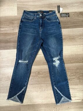 Royalty for Me High-Rise Distressed Women's Jeans - Dark Blue